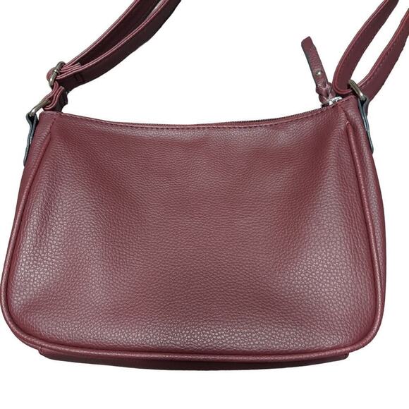 Rosetti Dark Cherry Shai Mini Pebbled Faux Leather Crossbody Bag - Picture 7 of 12